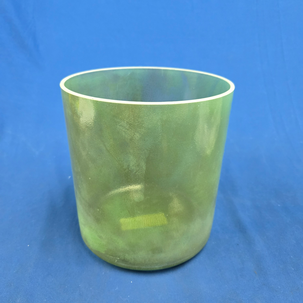 [3637] [#3637] 7" Matcha Infused Quartz Crystal Singing Bowl | 4F#-32 | 363 Hz