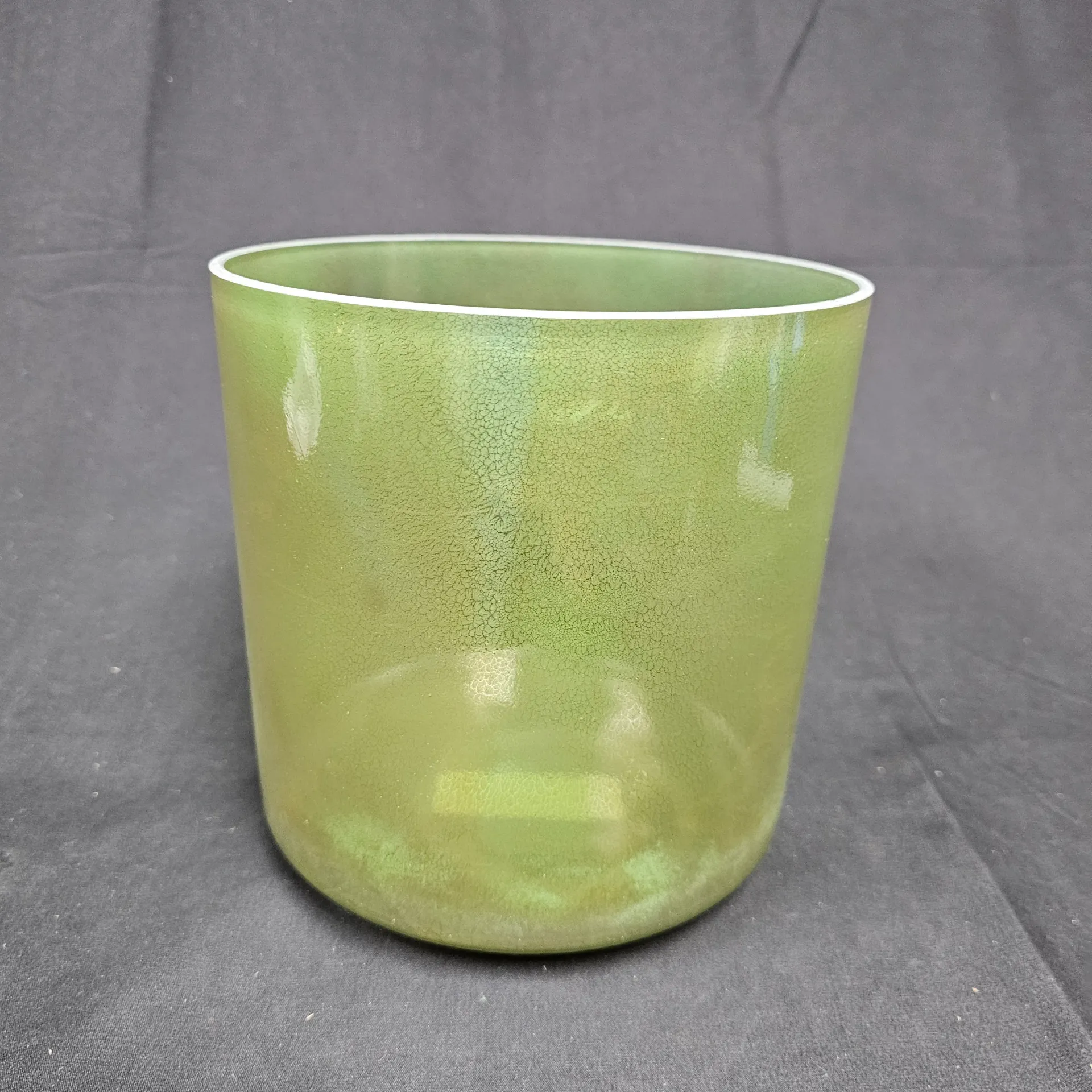 [#3651] 7" Epidote Infused Quartz Crystal Singing Bowl | 4E+19 | 333 Hz