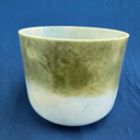 [#3682] 10" Spearmint & Blueberry Infused Quartz Crystal Singing Bowl | 3G#+18 | 209 Hz