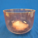 [#3688] 10" Rose Quartz Infused Quartz Crystal Singing Bowl | 3E-23 | 162 Hz | First Edition