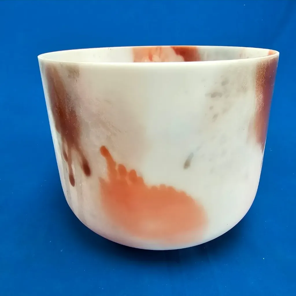 [3695] [#3695] Cacao & Rose Petal Infused Quartz Crystal Singing Bowl | 10" | 3G#+37 | 212 Hz