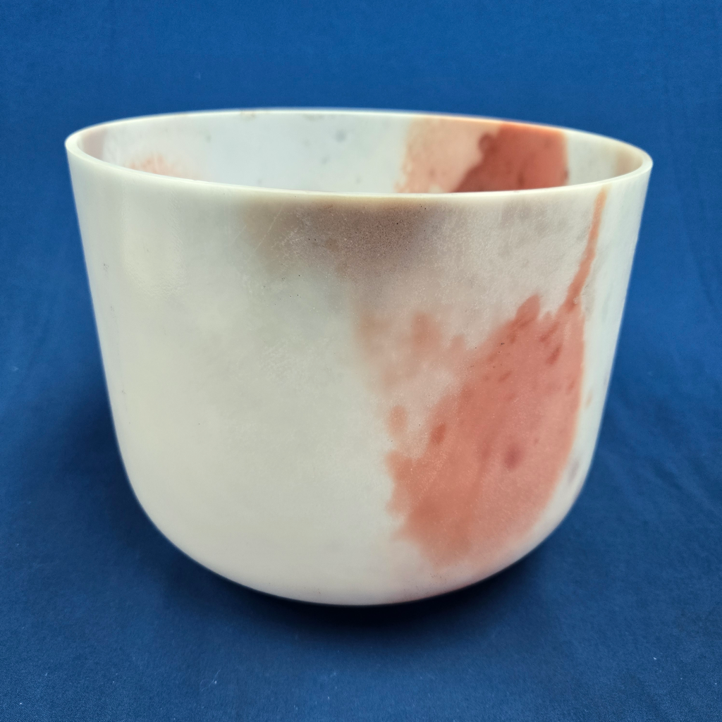 [3701] [#3701] Cacao & Rose Petal Infused Quartz Crystal Singing Bowl | 10" | 3G+3 | 196 Hz