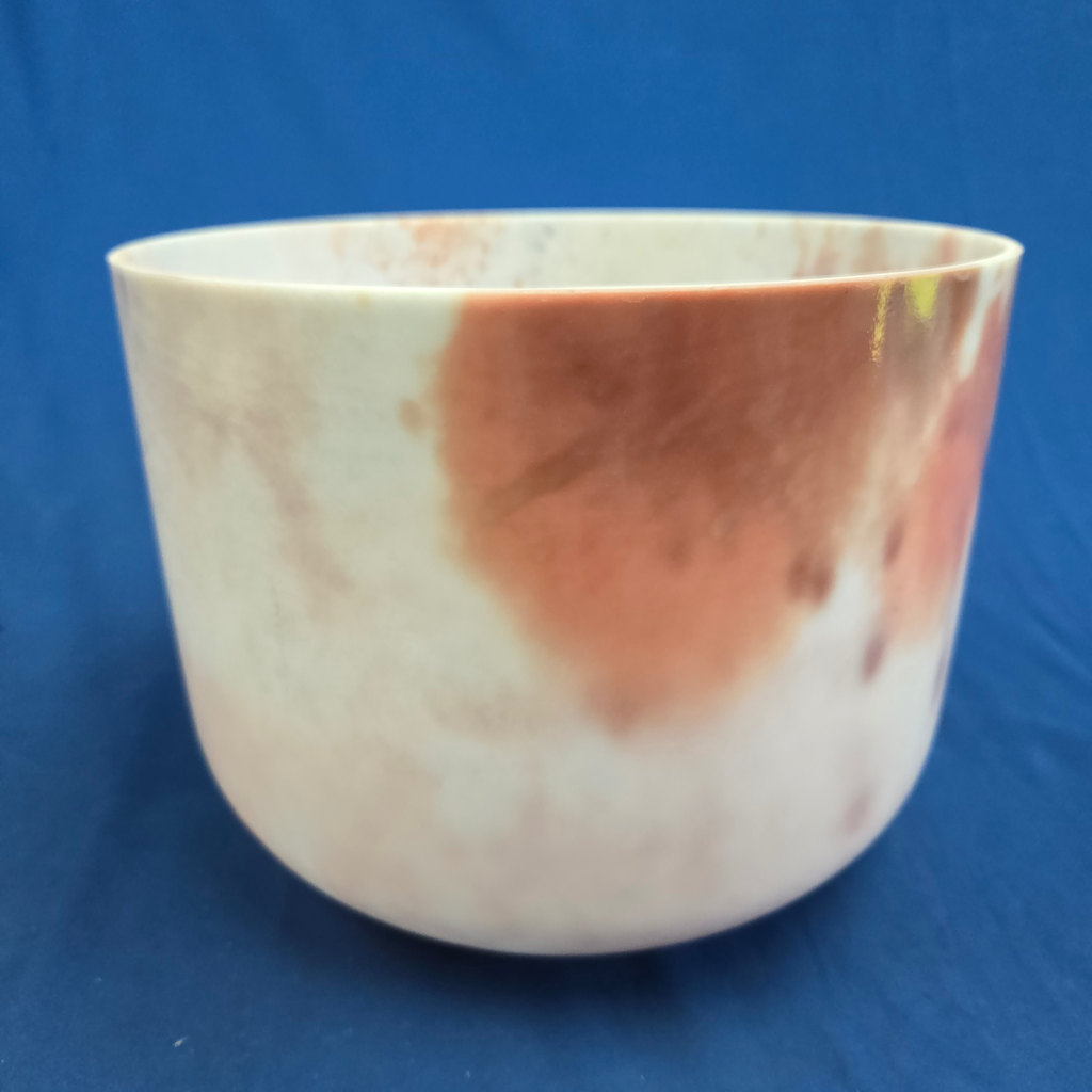 [#3705] Cacao & Rose Petal Infused Quartz Crystal Singing Bowl | 10" | 3G+44 | 201 Hz