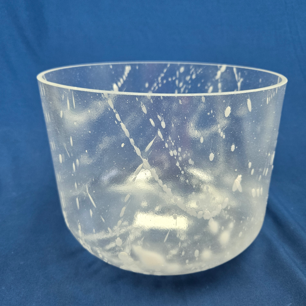 [#3710]Vibrational Cleanse & Herkimer Diamond Infused Quartz Crystal Singing Bowl | 10" | 3B+30 | 250 Hz