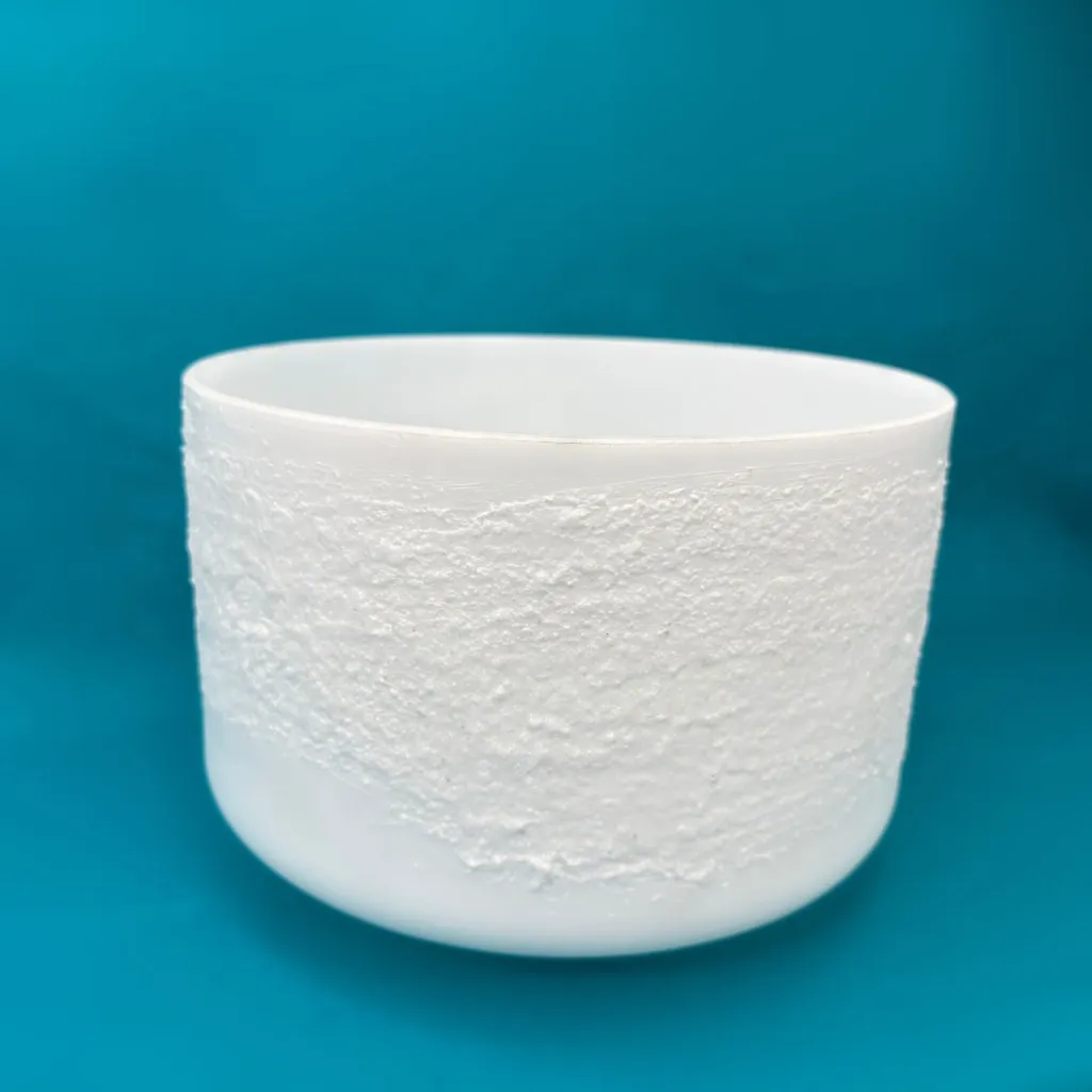 [1149] [#1149] 9" Epsom Salt Infused Quartz Crystal Singing Bowl | F+5