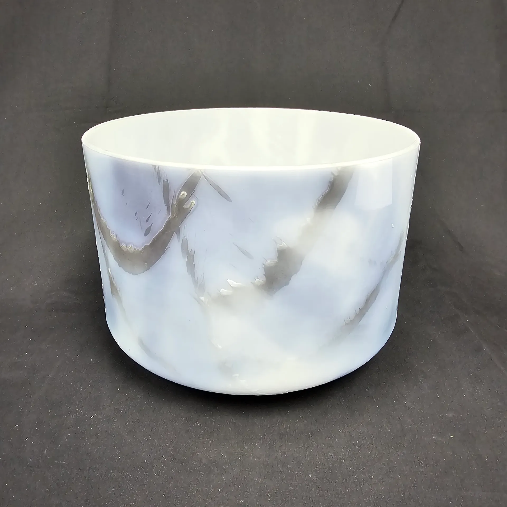 [#1166] 9" Purple Lace Agate Infused Quartz Crystal Singing Bowl | 4C#0 | 277 Hz