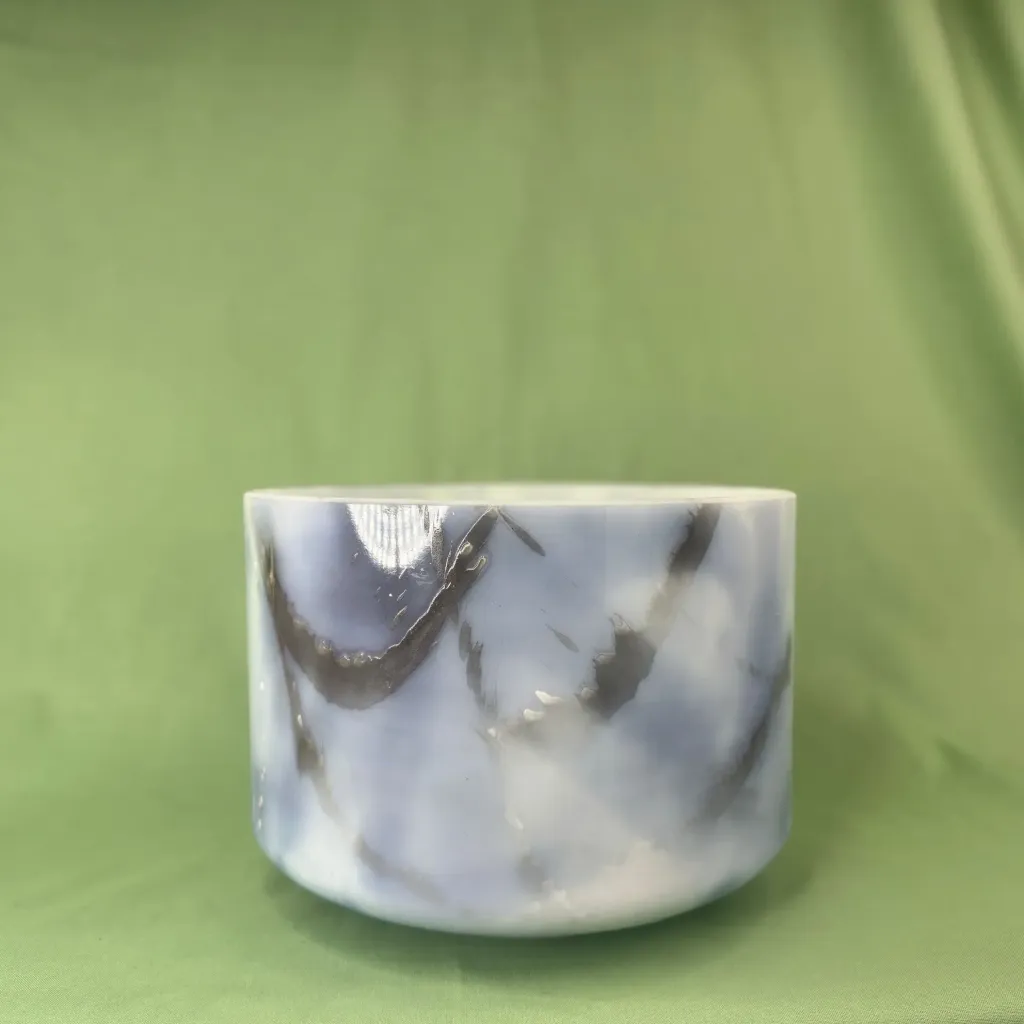[1166] [#1166] 9" Purple Lace Agate Infused Quartz Crystal Singing Bowl | C#+5