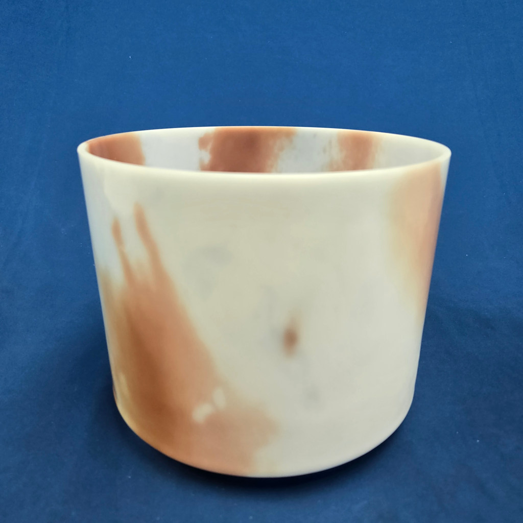 [3777] [#3777] Cacao & Rose Petal Infused Quartz Crystal Singing Bowl | 8" | 4D#-19 | 307 Hz