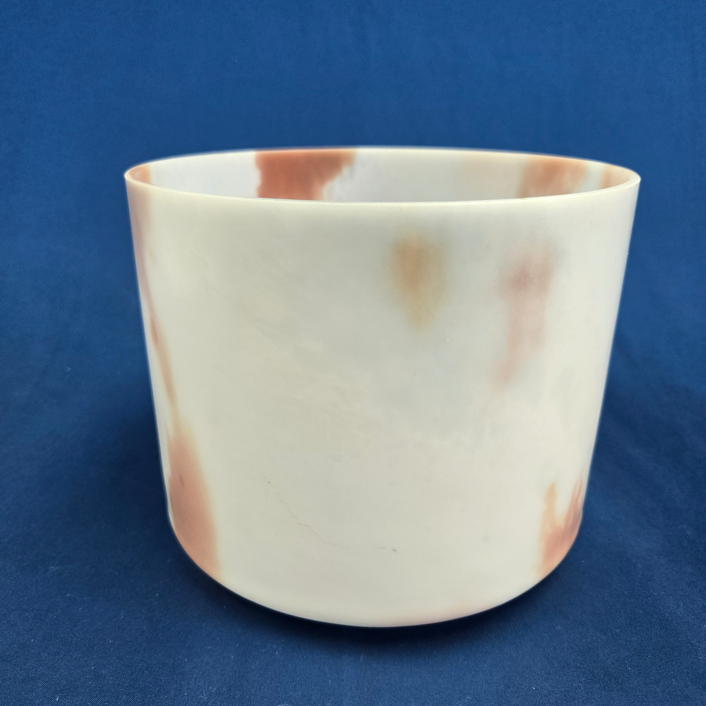 [#3779] 8" Cacao & Rose Petal Infused Quartz Crystal Singing Bowl | 4D#+19 | 314 Hz