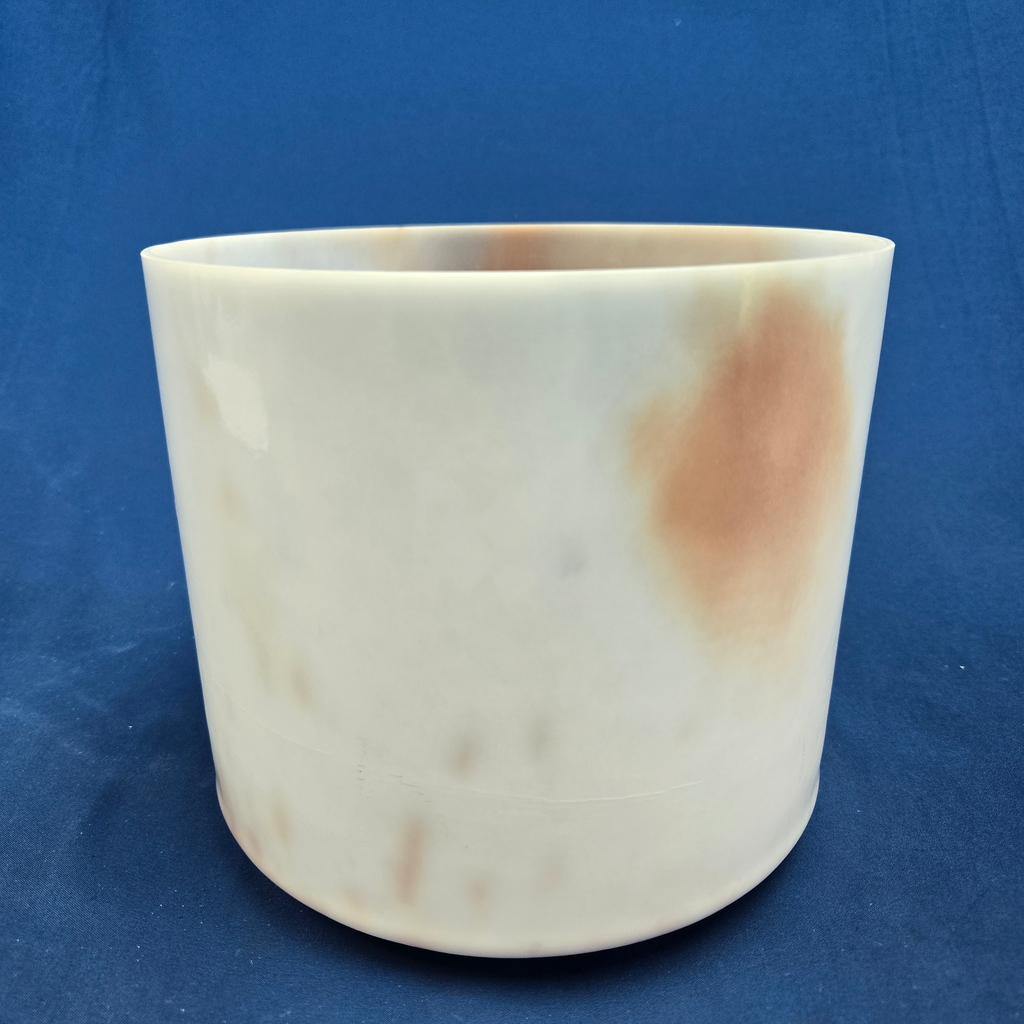 [3780] [#3780] Cacao & Rose Petal Infused Quartz Crystal Singing Bowl | 8" | 4D-20 | 290 Hz