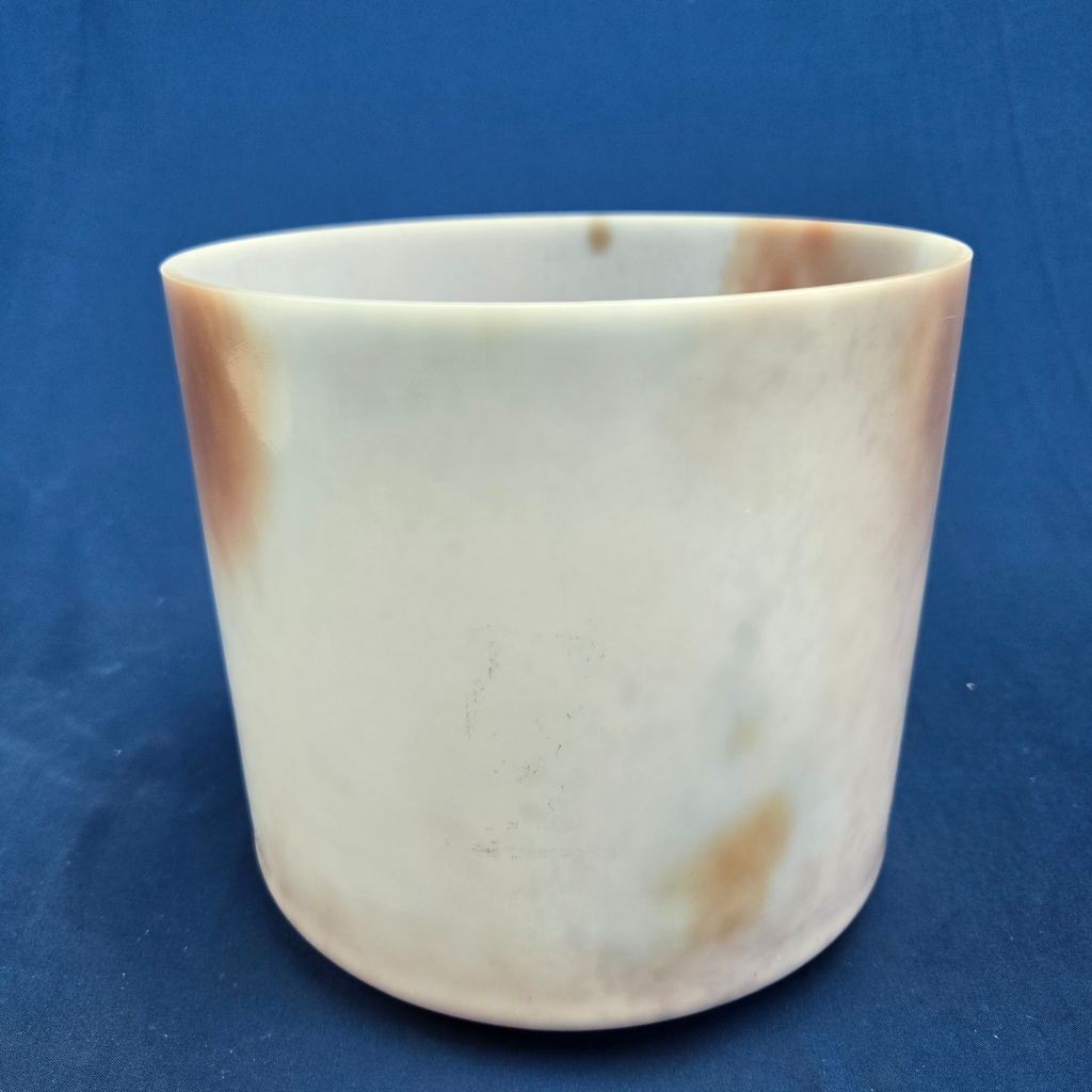 [#3781] Cacao & Rose Petal Infused Quartz Crystal Singing Bowl | 8" | 4D#-26 | 306 Hz