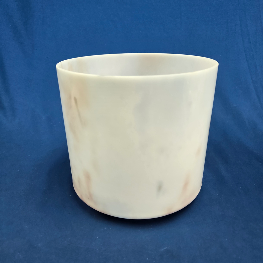 [#3784] Cacao & Rose Petal Infused Quartz Crystal Singing Bowl | 8" | 4D-14 | 291 Hz