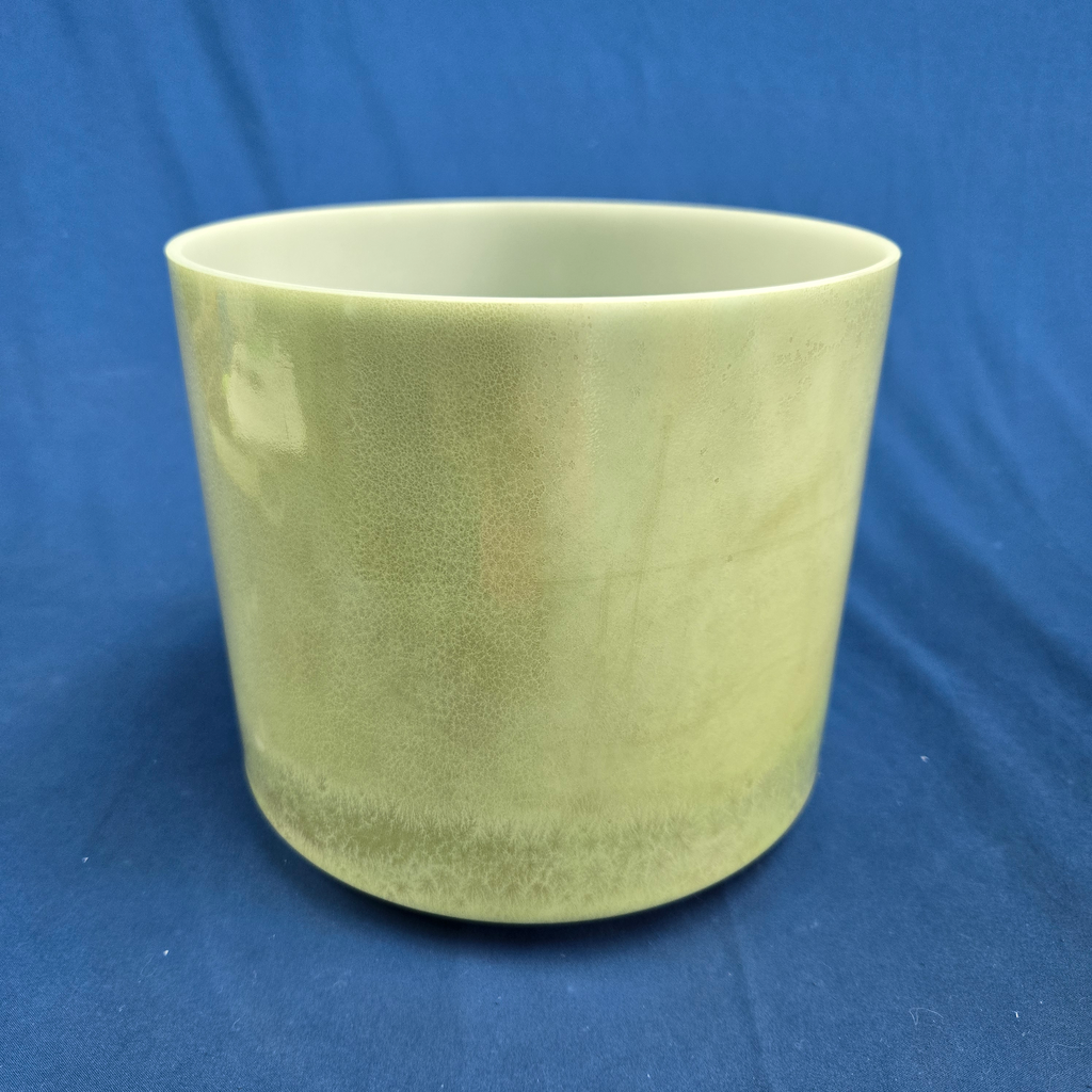 [3800] [#3800] 8" Matcha Infused Quartz Crystal Singing Bowl | 4D+11 | 295 Hz