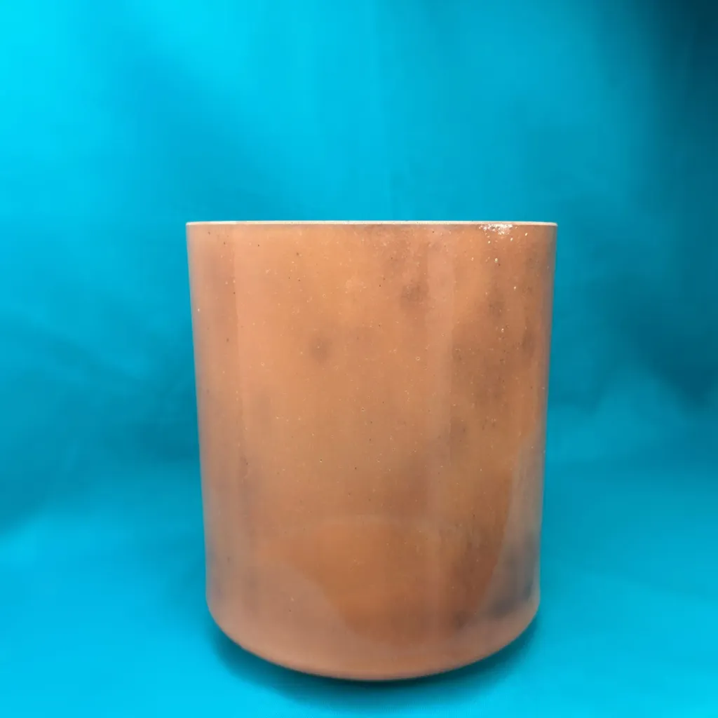 [#1211] 7" Spessartite Garnet Infused Quartz Crystal Singing Bowl | E-15