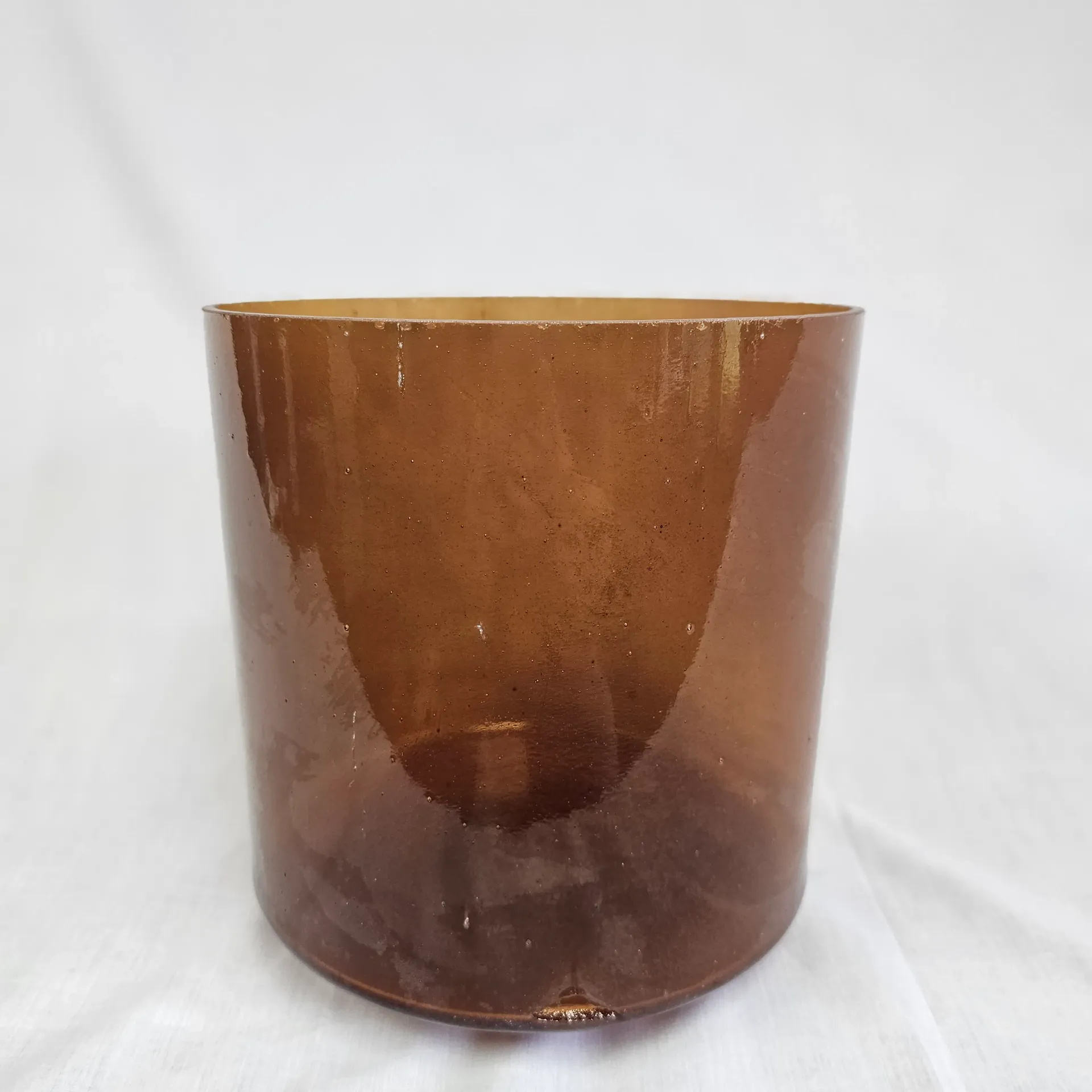 [#3855] Golden Honey Infused Quartz Crystal Singing Bowl | 8" | 4D+30 | 298 Hz | Wabi-Sabi