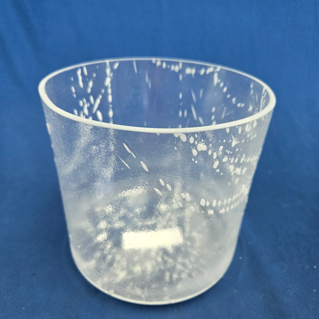 [3868] Vibrational Cleanse & Herkimer Diamond Infused Quartz Crystal Singing Bowl | 7" | 4G#+27 | 421 Hz