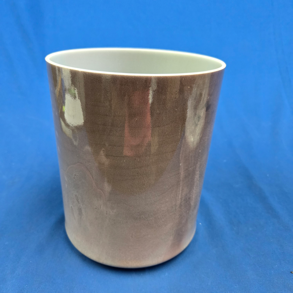 [3885] [#3885] 7" Cappuccino Infused Quartz Crystal Singing Bowl | 4D#-36 | 304 Hz