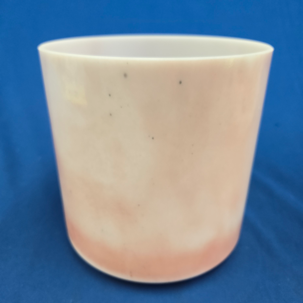 [3906] [#3906] 7" Rose Quartz Infused Quartz Crystal Singing Bowl | 4E+7 | 331 Hz
