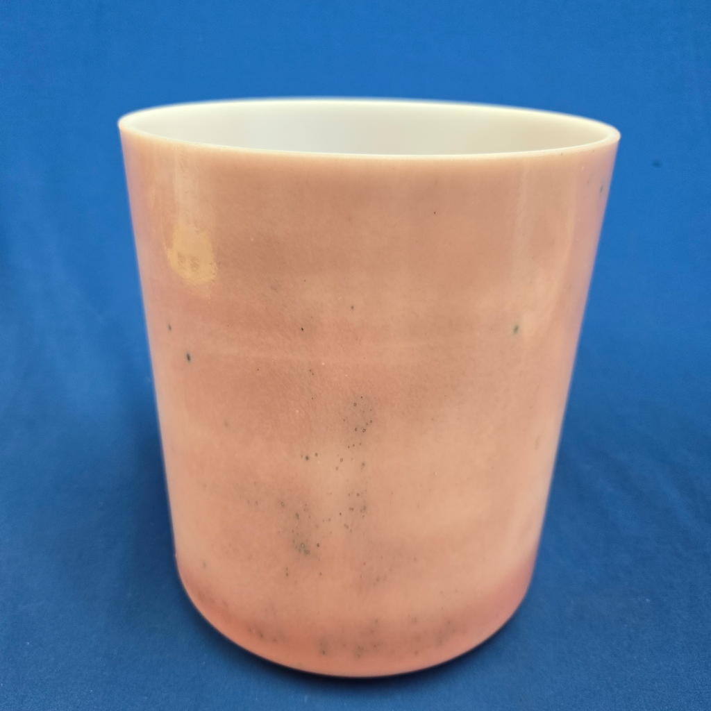[3908] [#3908] 7" Rose Quartz Infused Quartz Crystal Singing Bowl | 4F#+35 | 377 Hz