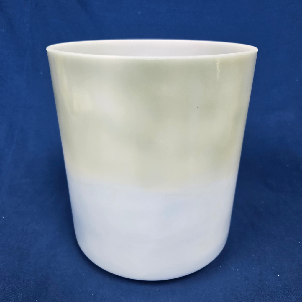 [3918] [#3918] 7" Spearmint & Blueberry Infused Quartz Crystal Singing Bowl | 4G#-29 | 408 Hz
