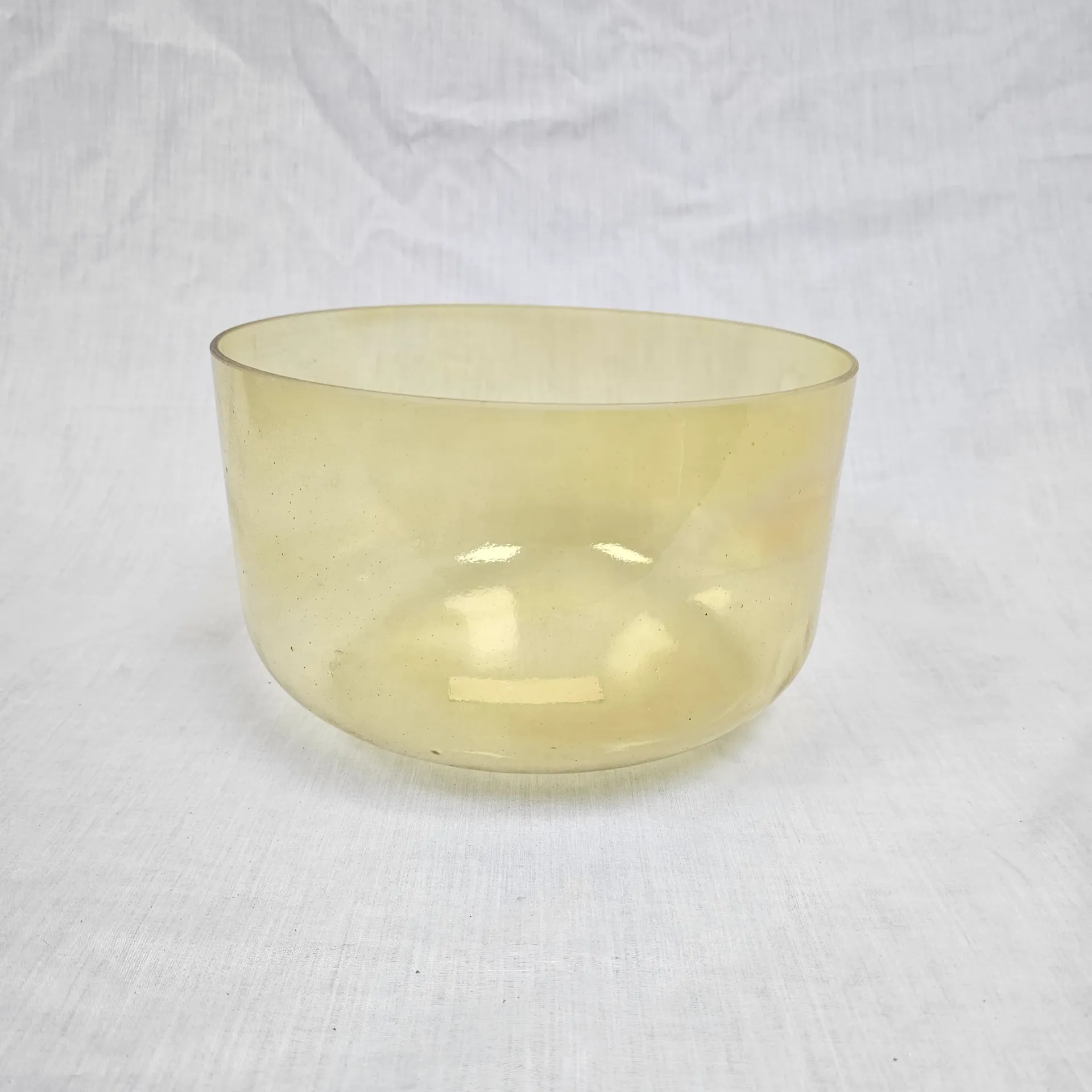 [#3983] 10" Citrine Infused Quartz Crystal Singing Bowl | 3D#+49 | 160 Hz