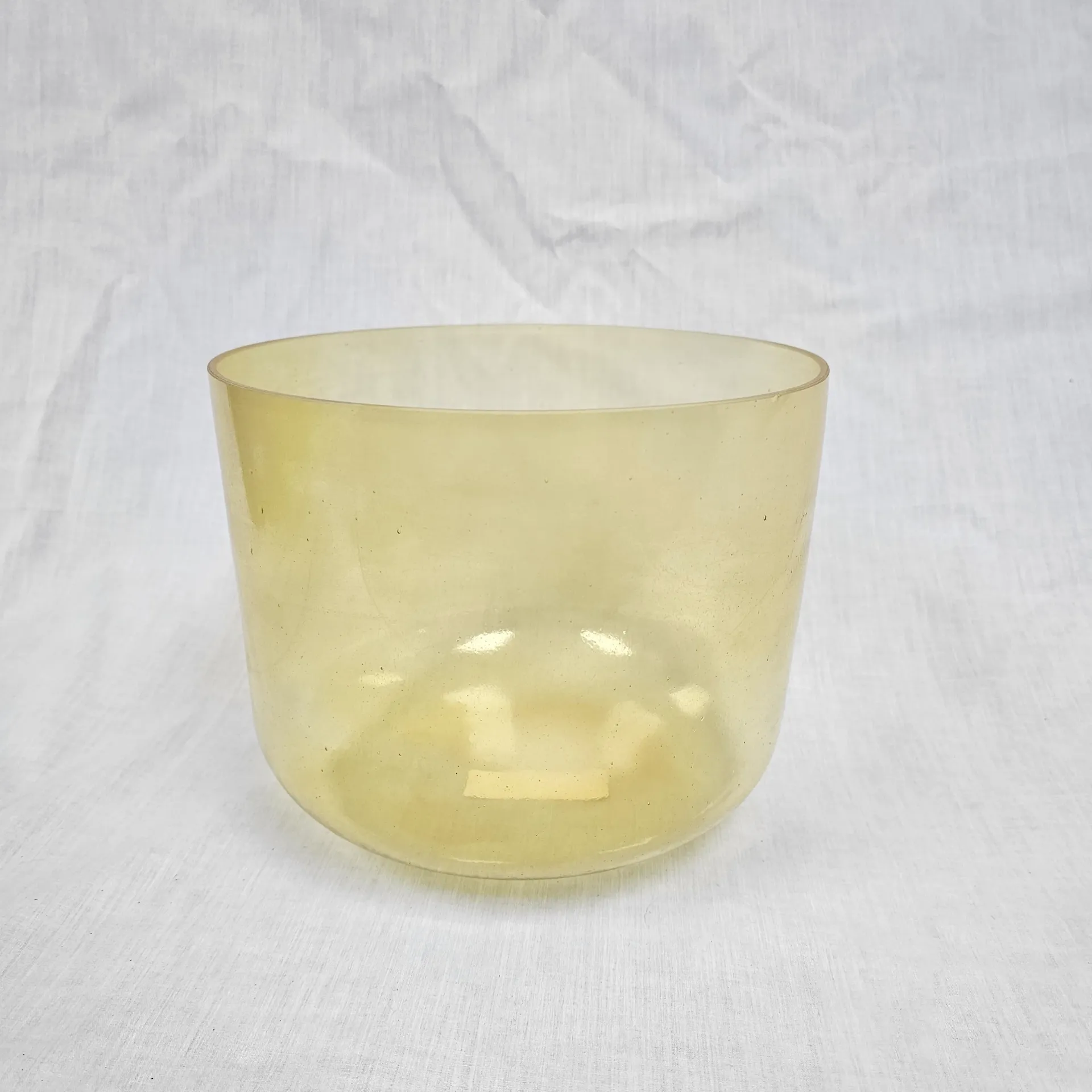 [#3984] 10" Citrine Infused Quartz Crystal Singing Bowl | 3F-35 | 171 Hz