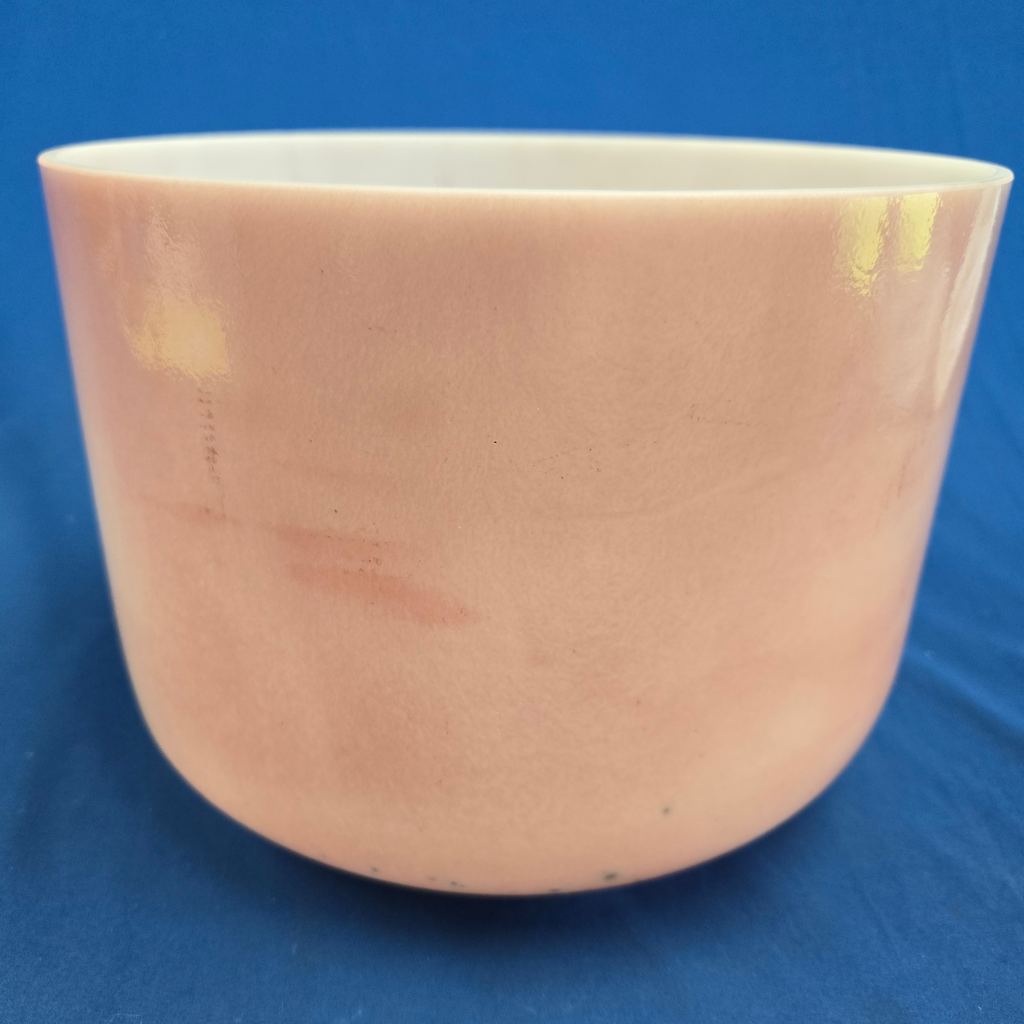 [3989] Rose Quartz Infused Quartz Crystal Singing Bowl | 10" | 3A#-11 | 231 Hz