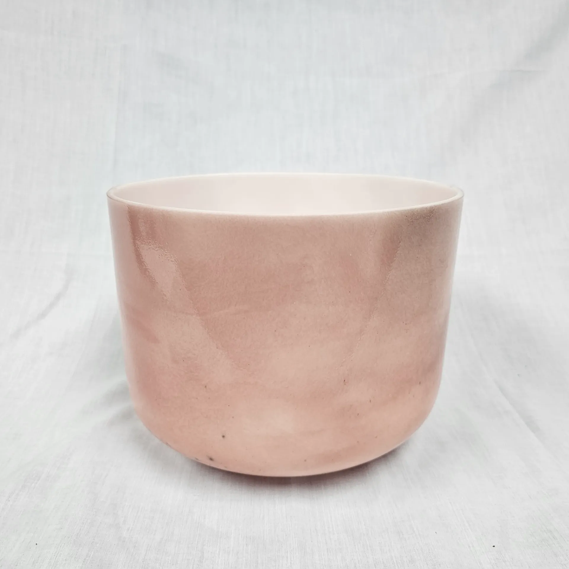 [#3989] 10" Rose Quartz Infused Quartz Crystal Singing Bowl | 3A#-11 | 231 Hz