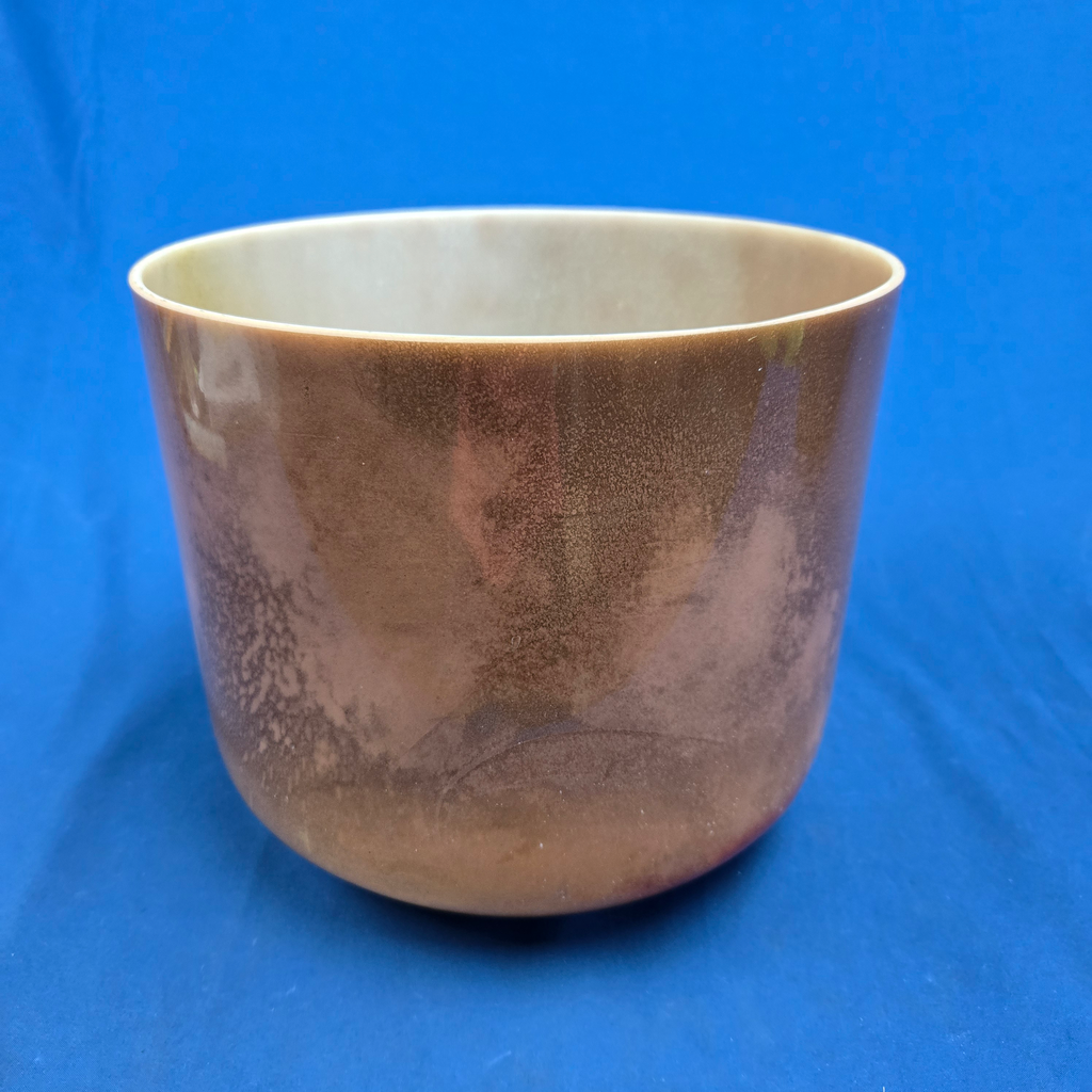 [3991] [#3991] 10" Cappuccino Infused Quartz Crystal Singing Bowl | 3F#-16 | 183 Hz