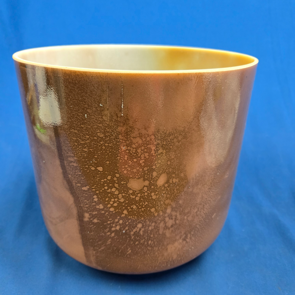 [3994] [#3994] 10" Cappuccino Infused Quartz Crystal Singing Bowl | 3G#-42 | 202 Hz