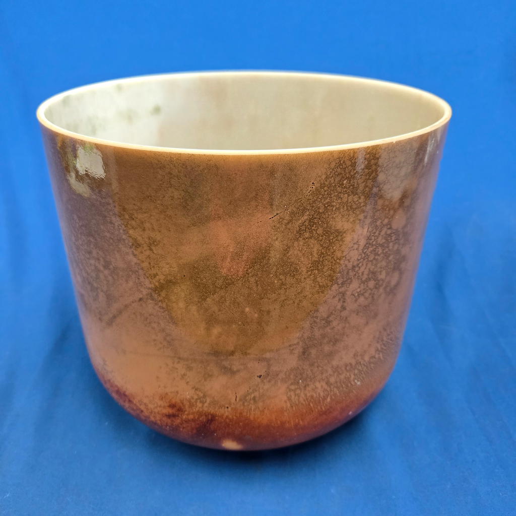 [3998] [#3998] 10" Cappuccino Infused Quartz Crystal Singing Bowl | 3F+41 | 178 Hz