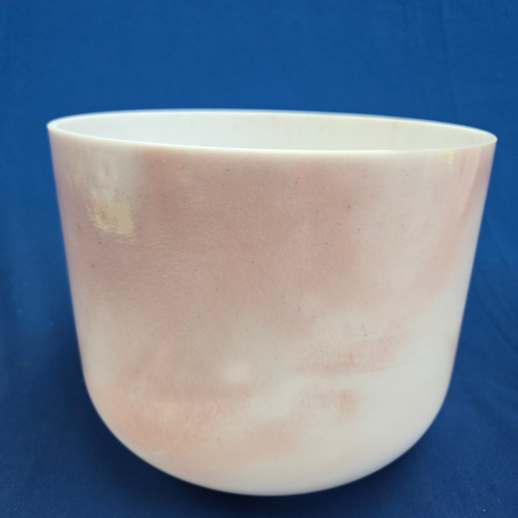 [4034] [#4034] 10" Himalayan Pink Salt Infused Quartz Crystal Singing Bowl | 3A+33 | 224 Hz