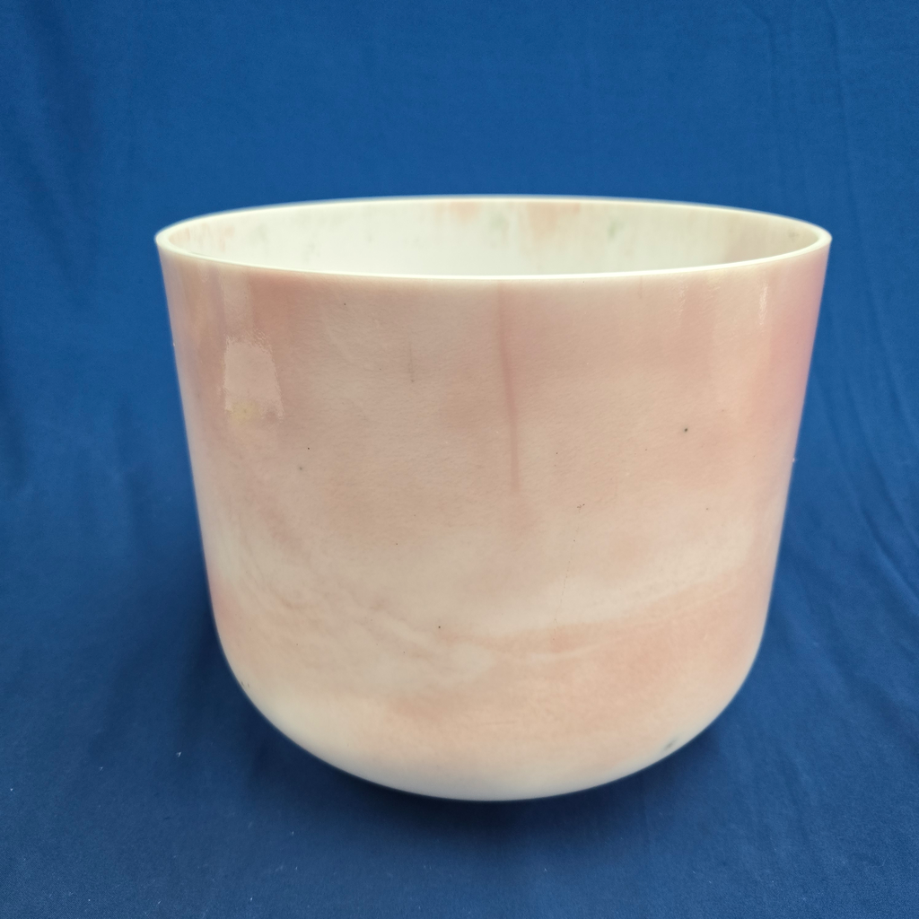 [4035] [#4035] 10" Himalayan Pink Salt Infused Quartz Crystal Singing Bowl | 3G#+39 | 212 Hz