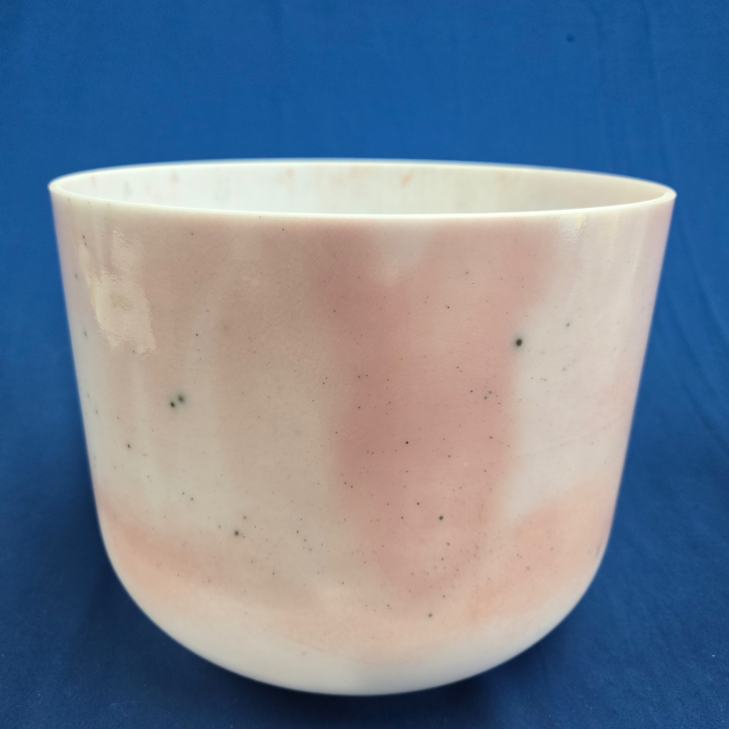 [4036] [#4036] 10" Himalayan Pink Salt Infused Quartz Crystal Singing Bowl | 3A-13 | 218 Hz