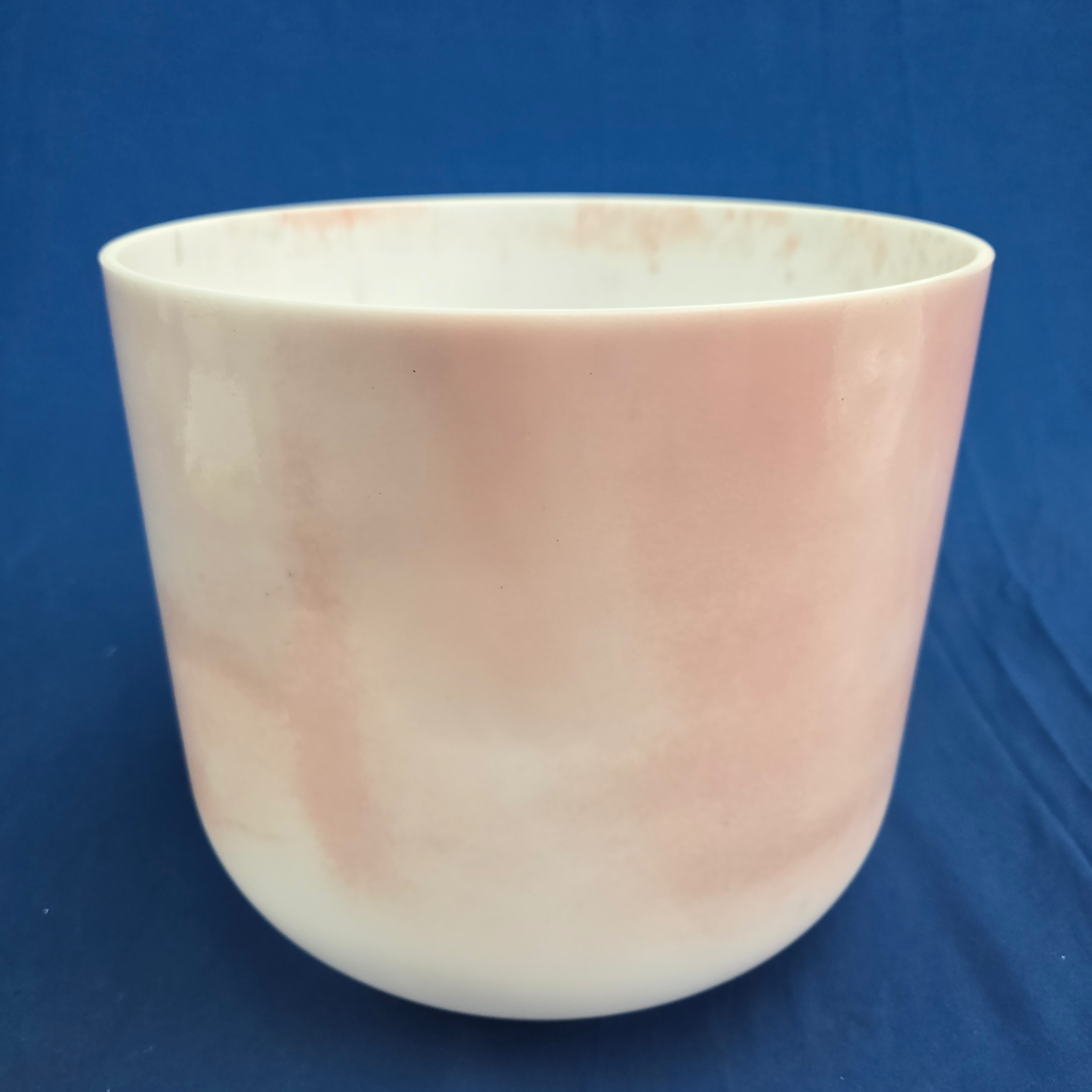 [4037] [#4037] 10" Himalayan Pink Salt Infused Quartz Crystal Singing Bowl | 3G#-5 | 207 Hz