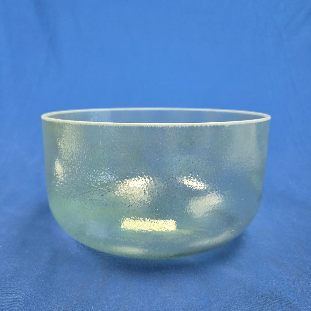 [#4077] 10" Green Amethyst Infused Quartz Crystal Singing Bowl | 4C-11 | 259 Hz