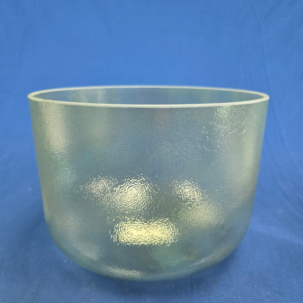 [#4083] 10" Green Amethyst Infused Quartz Crystal Singing Bowl | 3A#+30 | 237 Hz