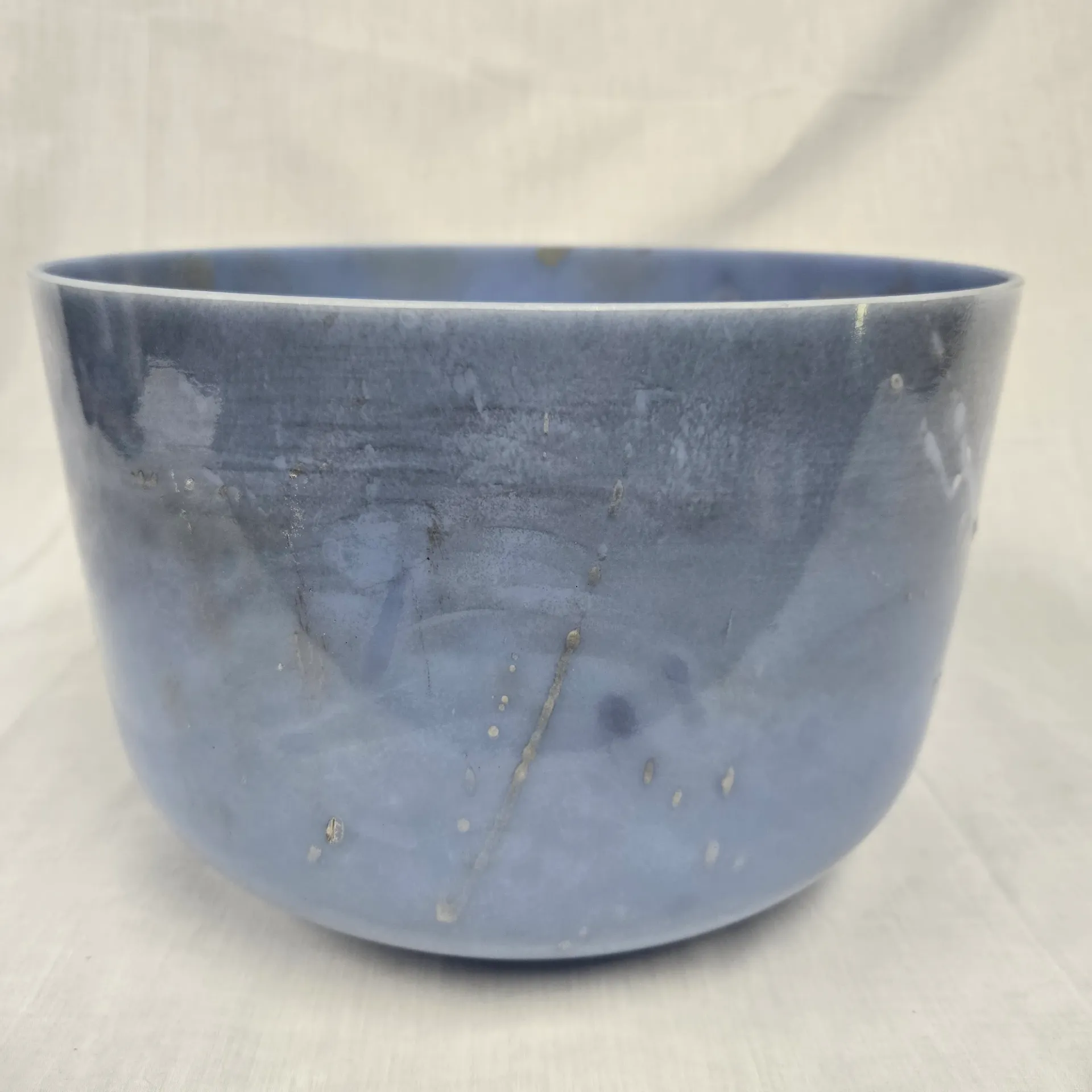 [#4106] 12" Lapis Infused Quartz Crystal Singing Bowl | 3E0 | 165 Hz