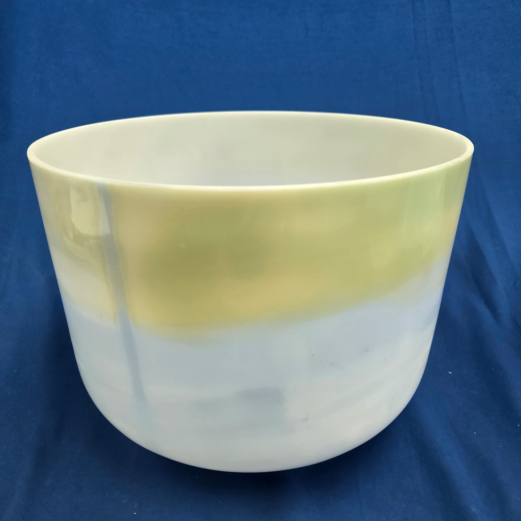 [4115] [#4115] 12" Spearmint & Blueberry Infused Quartz Crystal Singing Bowl | 3E+32 | 167 Hz