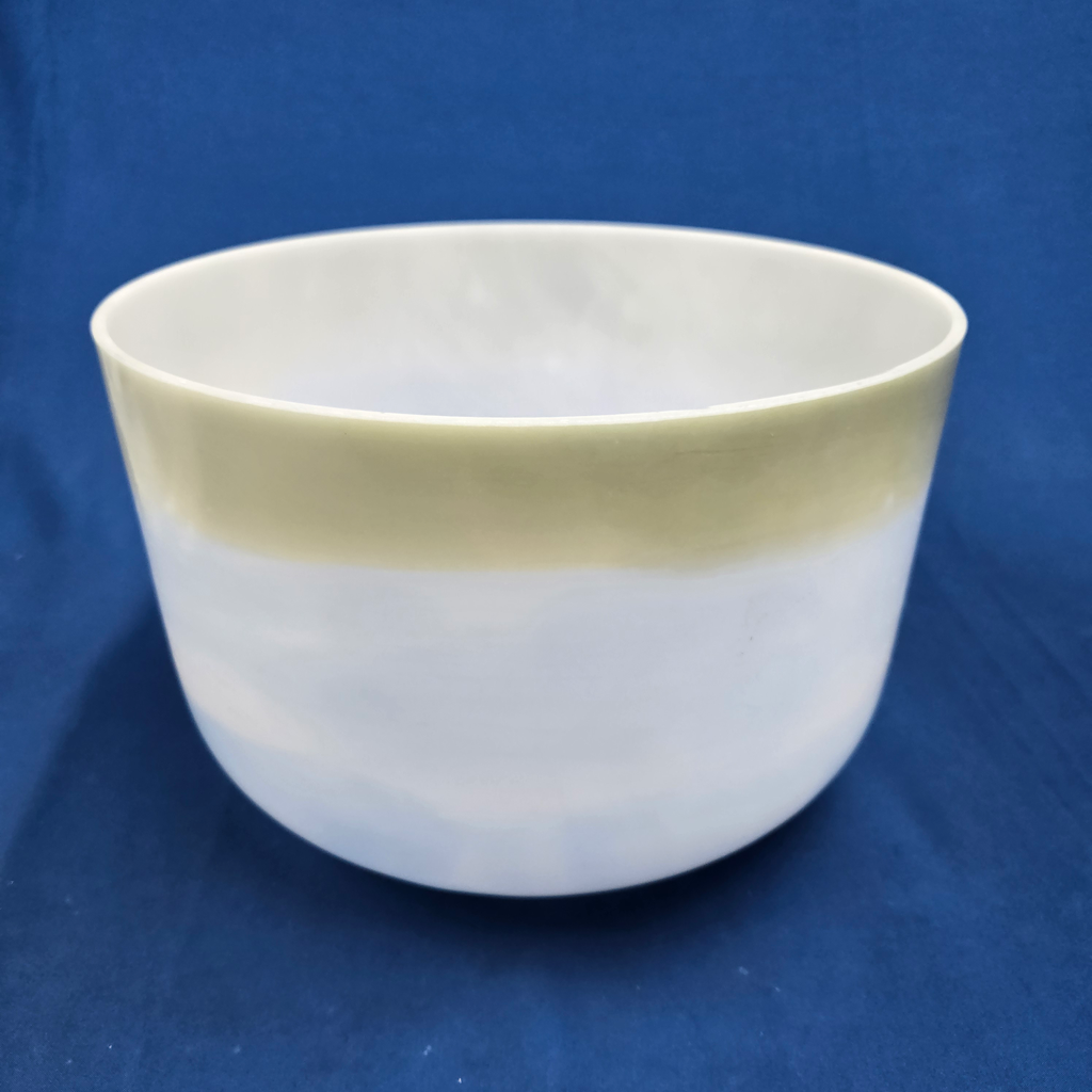 [4116] [#4116] 12" Spearmint & Blueberry Infused Quartz Crystal Singing Bowl | 3F+25 | 177 Hz