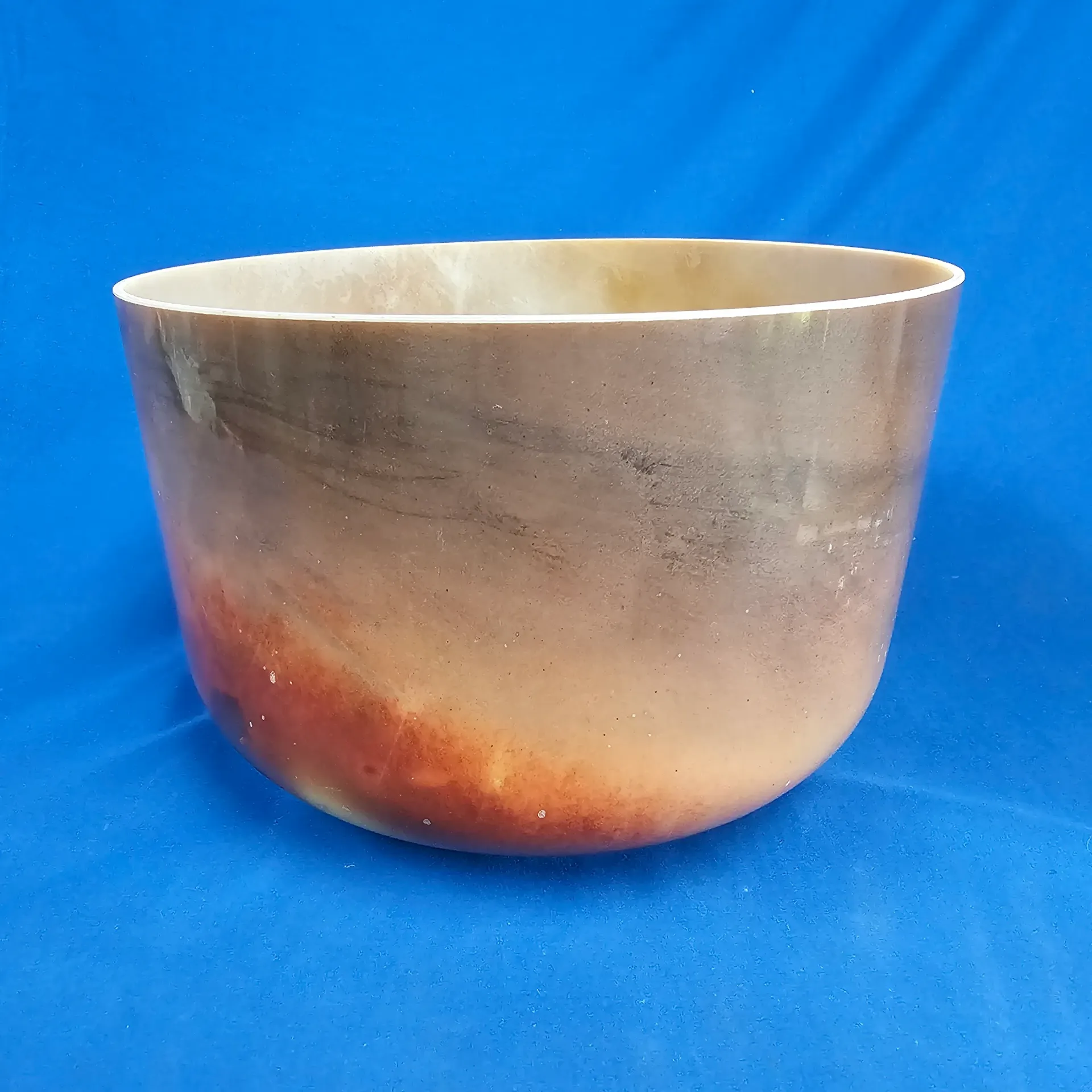 [#4121] Cacao Infused Quartz Crystal Singing Bowl | 12" | 2B+38 | 126 Hz
