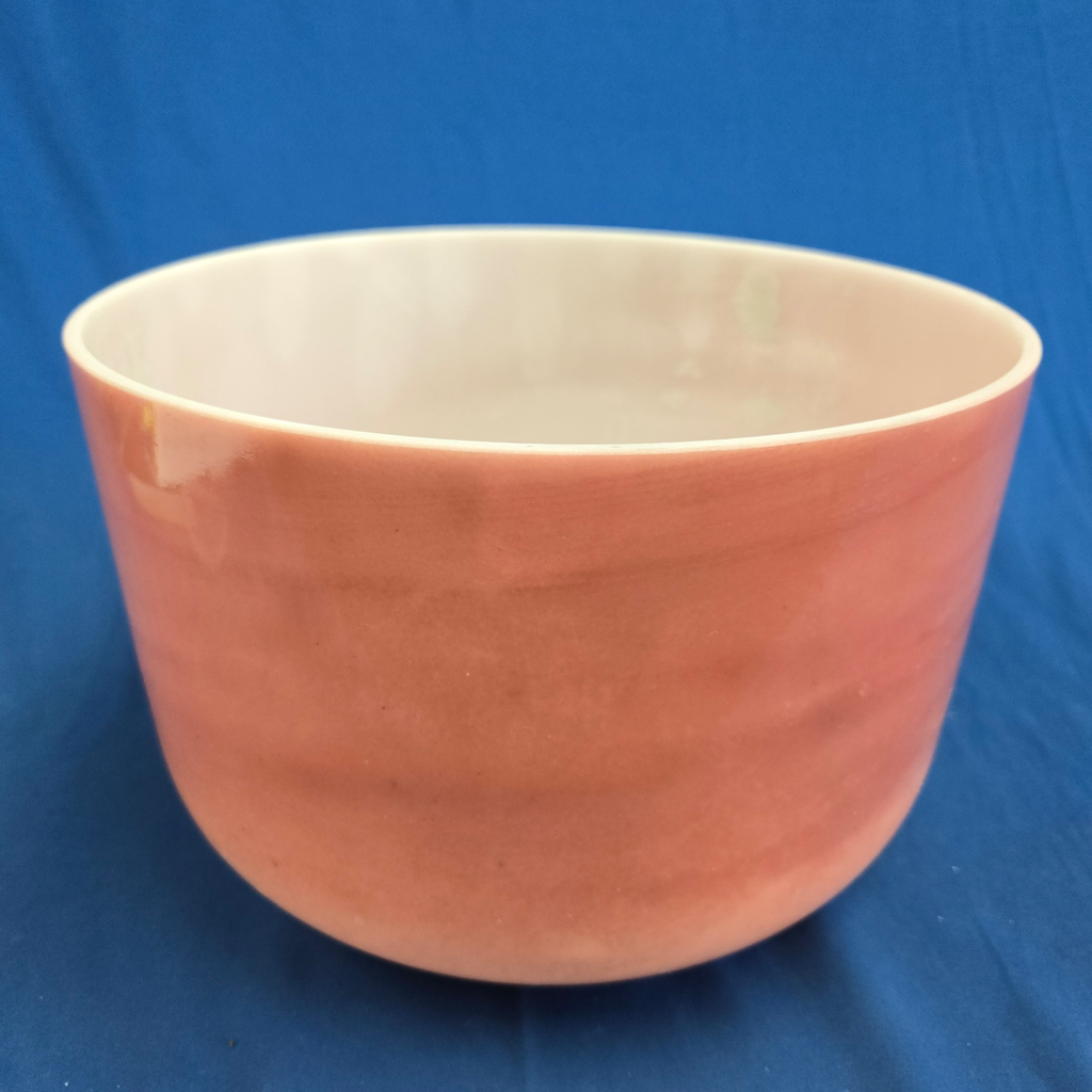 [4128] [#4128] 12" Rose Quartz Infused Quartz Crystal Singing Bowl | 3F+21 | 176 Hz