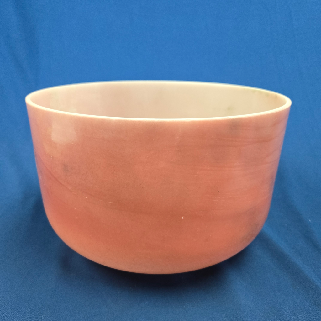 [4131] [#4131] 12" Rose Quartz Infused Quartz Crystal Singing Bowl | 3F#+48 | 190 Hz