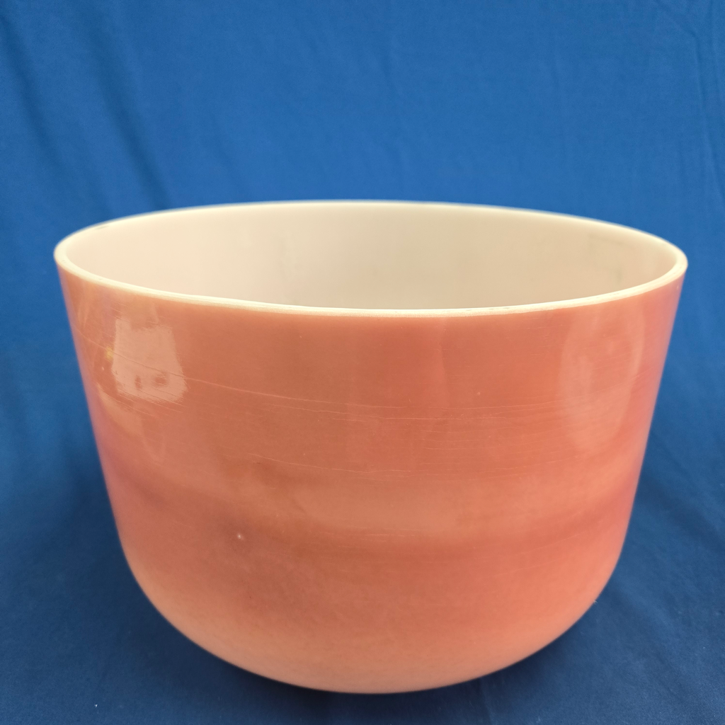 [4132] [#4132] 12" Rose Quartz Infused Quartz Crystal Singing Bowl | 3F+39 | 178 Hz