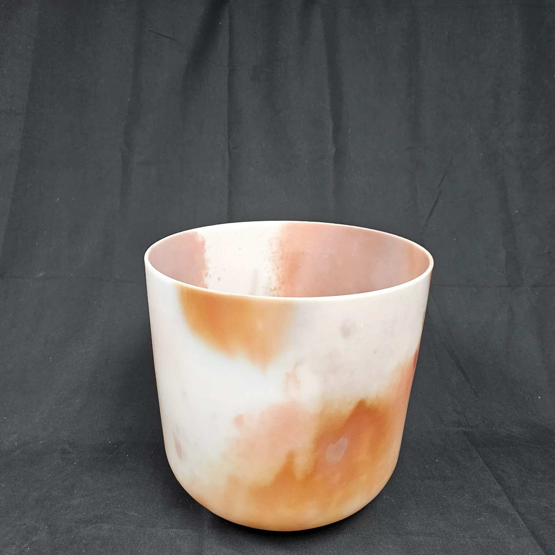 [#4137] 12" Cacao & Rose Petal Infused Quartz Crystal Singing Bowl | 3C+30 | 133 Hz