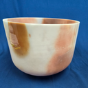 [#4139] Cacao & Rose Petal Infused Quartz Crystal Singing Bowl | 12" | 3E +42 | 168 Hz