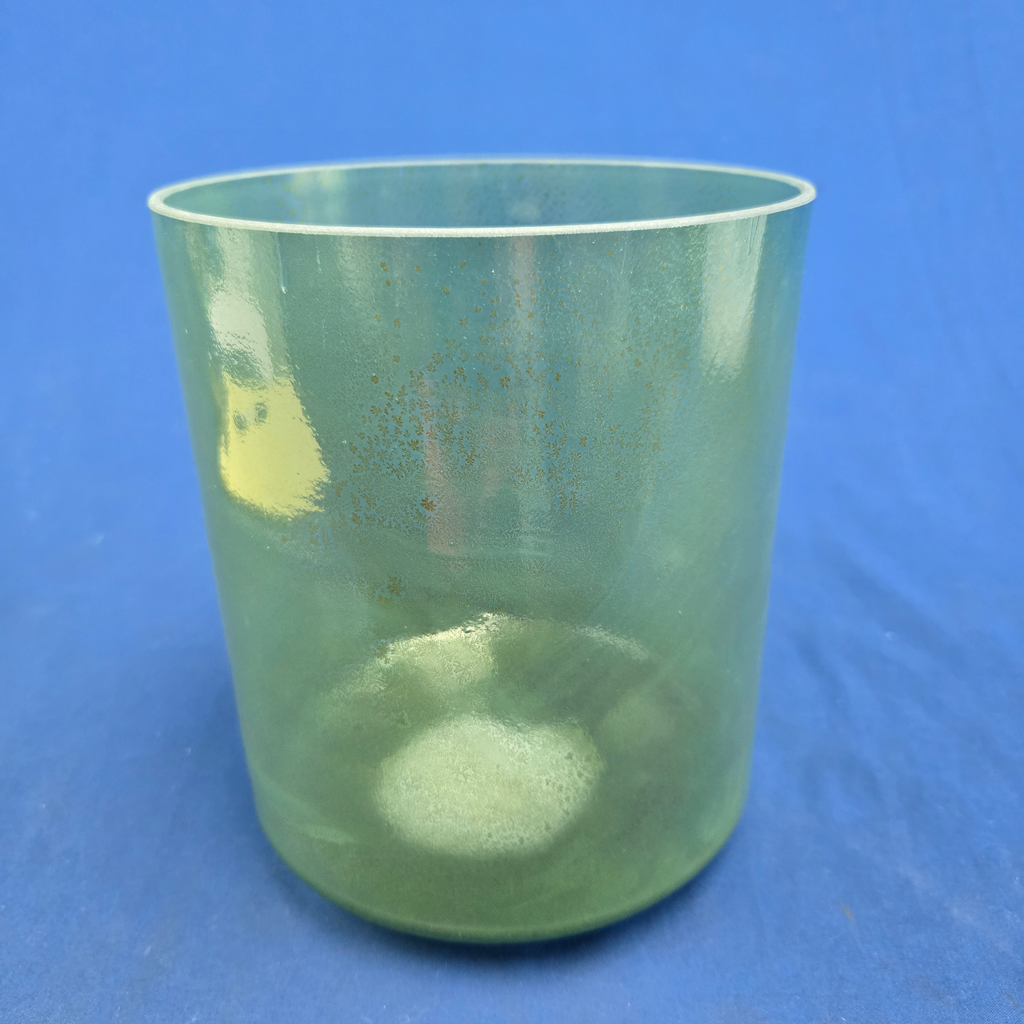 [4180] [#4180] 6" Moldavite Infused Quartz Crystal Singing Bowl | 4G#+30 | 22 Hz
