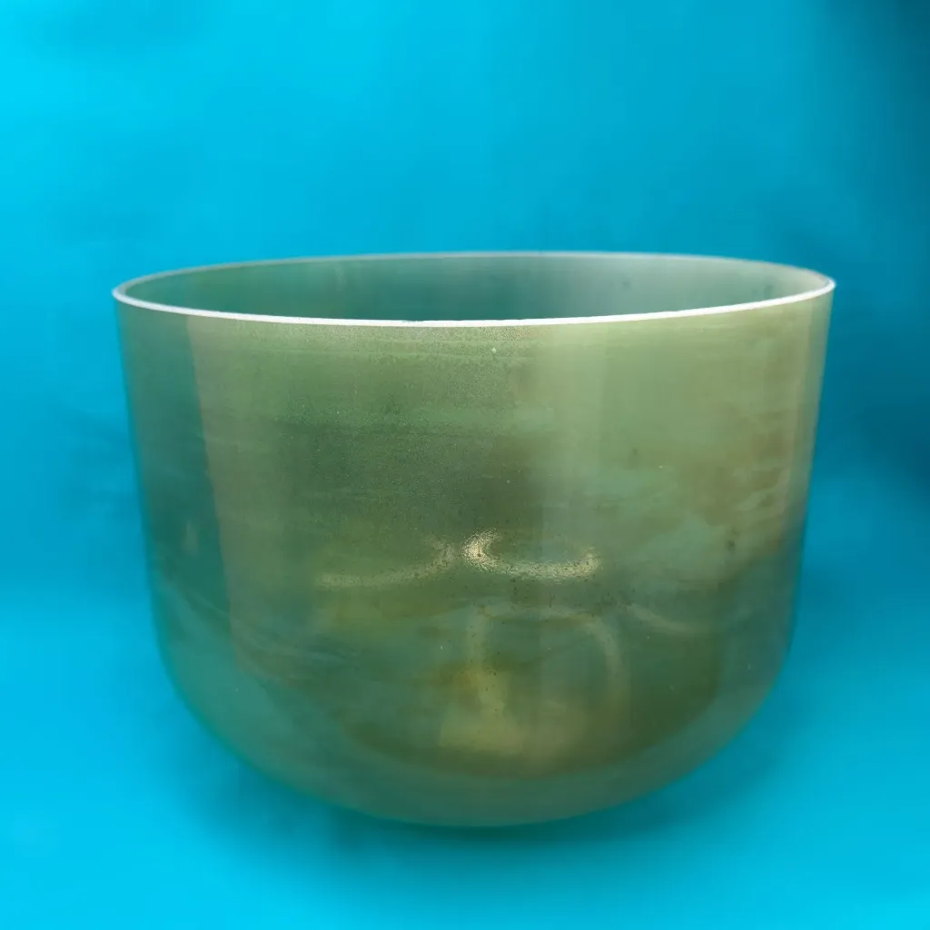 [1501] Tsavorite Quartz Crystal Singing Bowl | 10" A Note (-15) | Grounding Frequencies | #1501