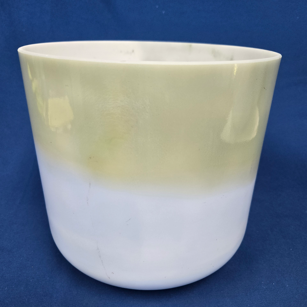 [4212] [#4212] 8" Spearmint & Blueberry Infused Quartz Crystal Singing Bowl | 4C+13 | 263 Hz