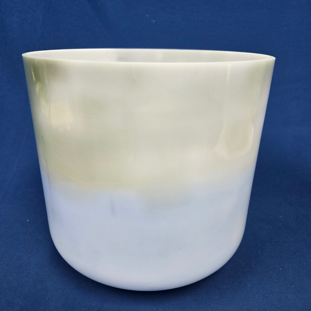 [4217] [#4217] 8" Spearmint & Blueberry Infused Quartz Crystal Singing Bowl | 4C#-27 | 273 Hz